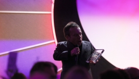Accepting the award